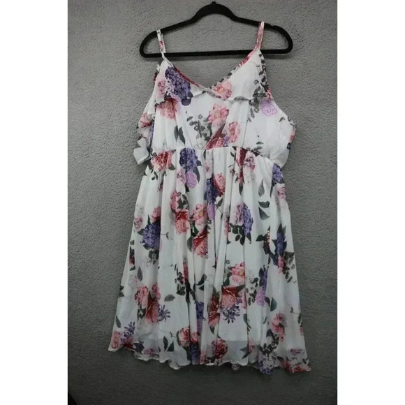 Torrid Midi Chiffon Wrap Dress-Size 3X-Floral-Feminine-Romantic-Spring-Coquette - Picture 7 of 9